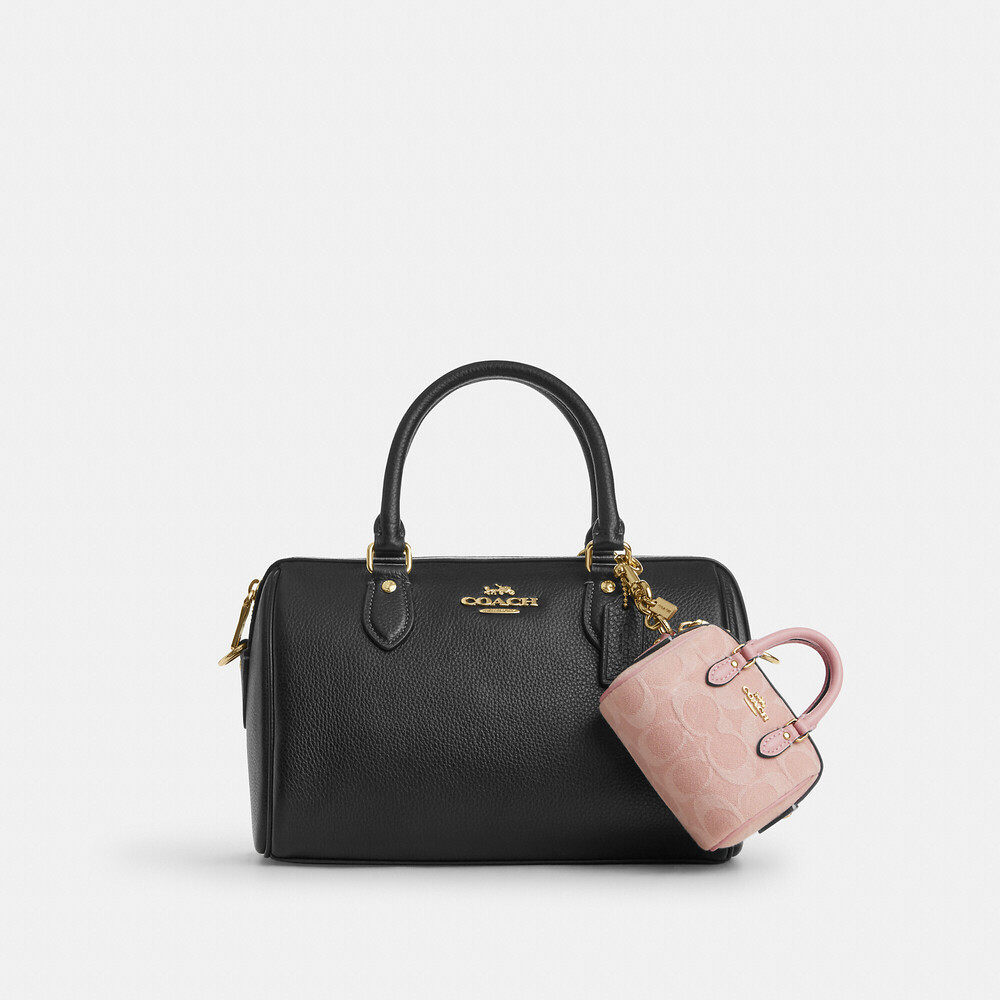 Coach Outlet Mini Rowan Bag Charm In Signature Denim